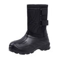 thumbnail image 4 of Work Boots for Men Puncture Proof with Steel Toe Waterproof Non Slip Mid Calf Hunting Rubber Boots for Outdoor Manufacturing Construction Farming, 4 of 5