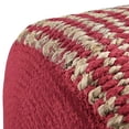 thumbnail image 5 of SIMPLIHOME Larissa Pouf Rond Tressé, Petite Parcelle, Naturel et Bordeaux, 5 of 5