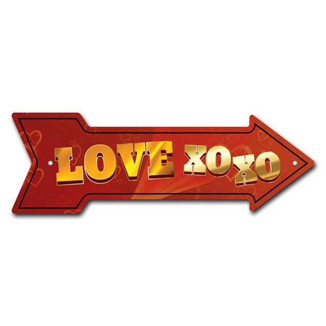 SignMission P-ARROW-999762 6 x 18 Po Large Amour XO XO Signe Flèche