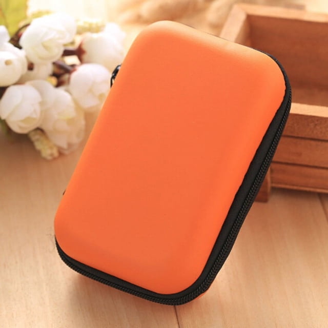 BUYISI Usb Storage Bag Holder Portable Data Cable Headset Organizer Accessory Orange