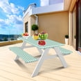 thumbnail image 5 of Picnic Tables for Outdoors Outdoor Courtyard Waterproof Table Cover Three Piece Picnic Table Cloth Back Flannel Elastic Table Cover Picnic Table Cover, 5 of 5