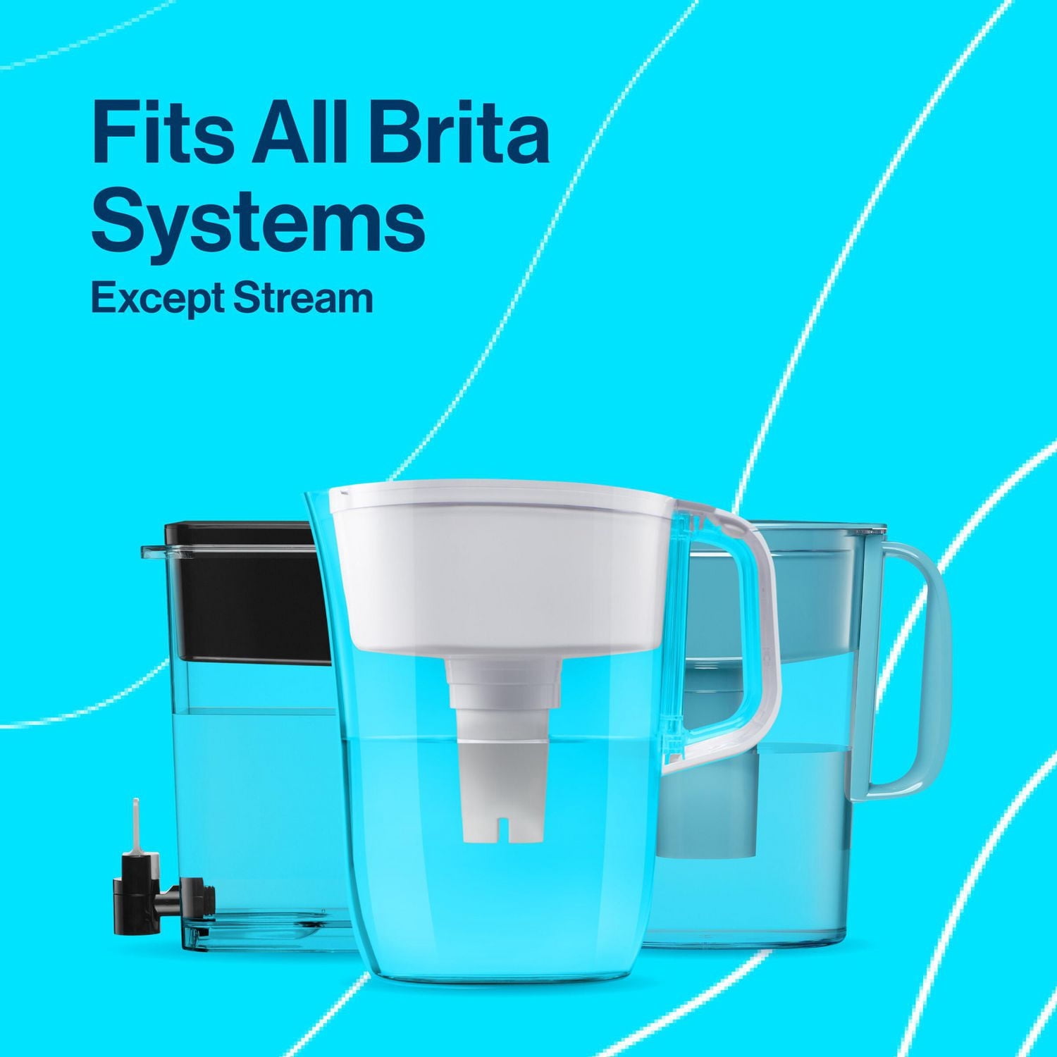 Filtre de rechange Brita standard, réduit les contaminants tout en conservant les minéraux sains, certifié par la WQA pour la réduction du chlore afin d’améliorer le goût de l’eau, fabriqué sans BPA