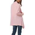 thumbnail image 3 of INSPIRE CHIC Women's Spring Fall Draped Open Front Casual Long Sleeve Lightweight Cardigan M Pink, 3 of 6