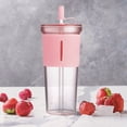 thumbnail image 4 of TIELUTT 700ML Acrylic Travel Tumbler with Lid And Straw Insulated Double Wall Reusable Cups Clear/ Small Glass Drinking Cups Glass Cups with Lids Coffee Set Acrylic Cups Barrel Cup, 4 of 4
