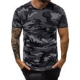 thumbnail image 1 of HIMONE Chemise Imprimée Camouflage pour Hommes Manches Courtes Été Basique Col Rond Ajusté Décontracté Taille p-5TG, 1 of 2