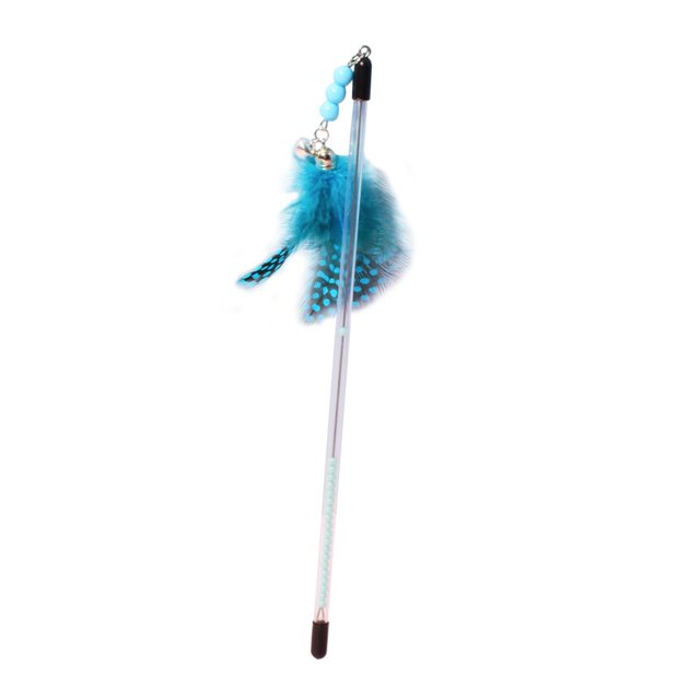 Tachiuwa Cat Feather Toy Funny Exercise Toy Cat Teaser Stick for Kitten Cats Exercise Blue