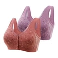 thumbnail image 1 of AherBiu 2pc Plus Size Bras for Seniors Women Front Closure Full Coverage Bralette Comfort High Support Everyday Bras, 1 of 6