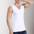 thumbnail image 4 of Mens Summer Ice Silk Traceless Thin Breathable Pure Color V-neck Sleeveless Top, 4 of 9