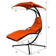 thumbnail image 2 of Costway Chaise Balançoire Suspendue Chaise Hamac avec Oreiller Auvent Support Orange, 2 of 10
