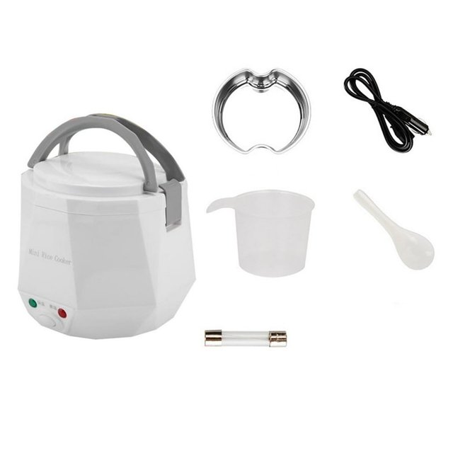 Car Rice Cooker 24v Truck 1.6l Rice Cooker Mini Rice Cooker 2 People -3 People White Safe Portable Insulation