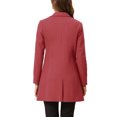 thumbnail image 3 of INSPIRE CHIC Manteau Long Classique pour Femme à Revers Cranté, Manches Longues, TP Rose Foncé, 3 of 7