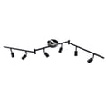 thumbnail image 4 of 6 Light LED Track, Lighting Kit Rotatable Lamp Head 6 Way Ceiling Spotlight GU10 Base Socket 85-265VBlack Light for Bulbs Home Decoration 85-265V Bulb Not Included Black, 4 of 8