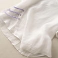 thumbnail image 4 of Meichang Hauts en Coton et Lin pour Femmes Décontractés d'Été à Manches Courtes à Col Rond T-Shirts Rétro Coupe Ample T-Shirts Unis Fluides Blouses Courtes de Vacances Blanc TG, 4 of 4