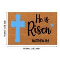 thumbnail image 3 of Doormat Outdoor Front Door Rug Spring Rug Outdoor Extra Durable Door Mat Dirt Trapping Outdoor Welcome Mats for Entryway Front Door Patio Porch, Indoor Outdoor, 16x24 Inch He is Risen MATTHEW, 3 of 7