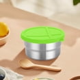 thumbnail image 1 of Stainless Steel Snack Box with Silicone Lid - Sealed Airtight Food Storage Container Portable Divided Compartment for Snacks Seasonings, Green, JKODE, 1 of 8