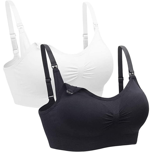Lot de 2 Soutien-Gorge d'Allaitement Soutien-Gorge Sans Armatures Soutien-Gorge de Sommeil pour Femmes Soutien-Gorge de Maternité Soutien-Gorge d'Allaitement