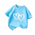 thumbnail image 1 of Diufon Hauts pour Garçons et Filles en Coton Doux Manches Courtes Col Rond Imprimé Saint-Valentin Pull Blouse, 1 of 5