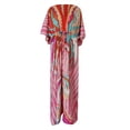 thumbnail image 4 of Women Maxi Dress Long Holiday Boho Paisley Print Slit Striped Ladies Summer, 4 of 6