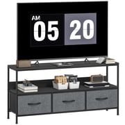 HOMCOM TV Stand, TV Table with Storage for 55 Inch Television, Black