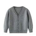thumbnail image 1 of Liyamei Unisex Boy' Girls' Cardigans Sweater V Neck Long Sleeve Button Soild Knit Sweaters For 2 10 Years, 1 of 3
