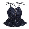 thumbnail image 1 of Baby Girl Summer Romper Heart Printed Straps V-Neck Jumpsuit, 1 of 9