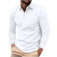 thumbnail image 1 of RXIRUCGD Chemise Décontractée pour Homme à Manches Longues avec Boutons, Poche et Col Rabattable, Blanc, Taille : S, 1 of 5
