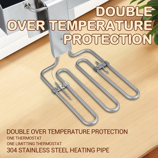 Friteuse Électrique Commerciale de 1800 W, Capacité d'Huile de 6 L, Réservoir Simple en Acier Inoxydable, Panier et Couvercle, Contrôle de Température Réglable et Minuterie de 60 Min, Poignées au Toucher Froid