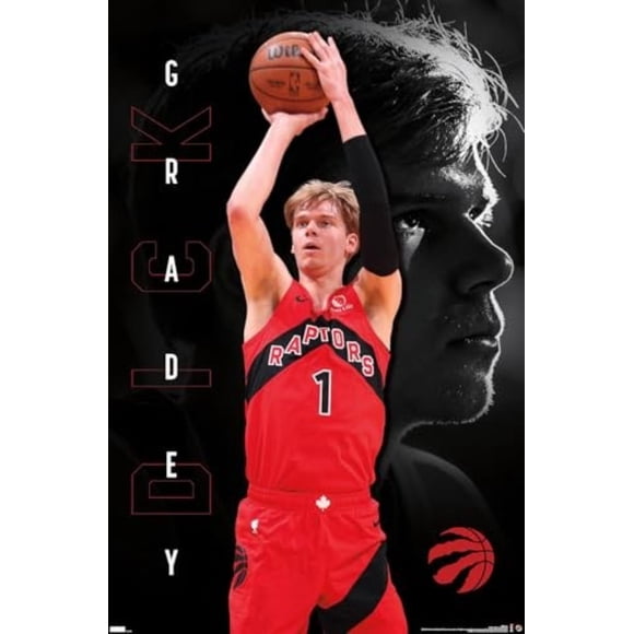 Refurbished Trends International NBA Toronto Raptors Gradey Dick 24 Wall Poster, Glossy PhotoArt Paper, 34 in x 22.4 in, Unframed