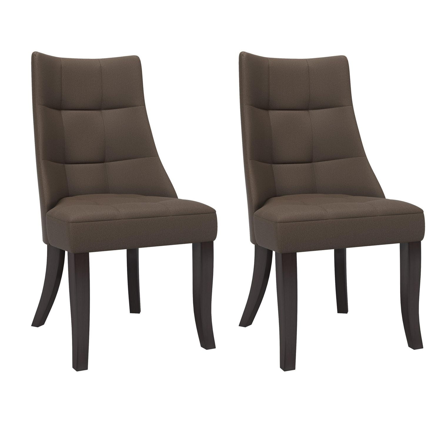 Ensemble de 2 chaises de salle à manger capitonnées Antonio, brun