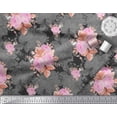 thumbnail image 3 of Soimoi Tissu en Poly Georgette Feuilles & Roses Imprimés Floraux au Mètre 42 Pouces de Large, 3 of 3