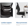 thumbnail image 3 of BestOffice Ergonomic Mesh Office Chair, Mid-Back Executive Task Chair with Lumbar Support, Armrests, Rolling Swivel Design, Black, 3 of 7