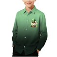 thumbnail image 1 of RXMEKW Chemise à Manches Longues Imprimée de la Saint-Patrick pour Garçons avec Col Rabattu, 95 % Coton 5 % Élasthanne, Vert, 1 of 7