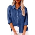 thumbnail image 2 of Timegard Chemises à Manches Longues pour Femmes Grande Taille en Coton et Lin Hauts Légers Automne Décontracté Blouse Ample, 2 of 8