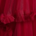 thumbnail image 4 of AJIWYH Robe de Princesse Sans Manches pour Filles, Robe de Mariage à Volants, Vêtements pour Enfants, Mode Rouge, 4-5 Ans, 4 of 6