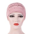 thumbnail image 3 of CEHVOM Chapeau Indien pour Femmes avec Strass Bonnet Musulman Chimio Turban, 3 of 5