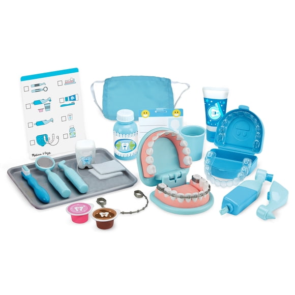 Melissa & Doug - Coffret Dentiste Super Sourire 26 Pièces - Jeu Imitation - Jeu De Rôle Apprenti Dentiste - Jouet D'Activité, De Développement Et D'Apprentissage - Cadeau Enfant 3 Ans Et +