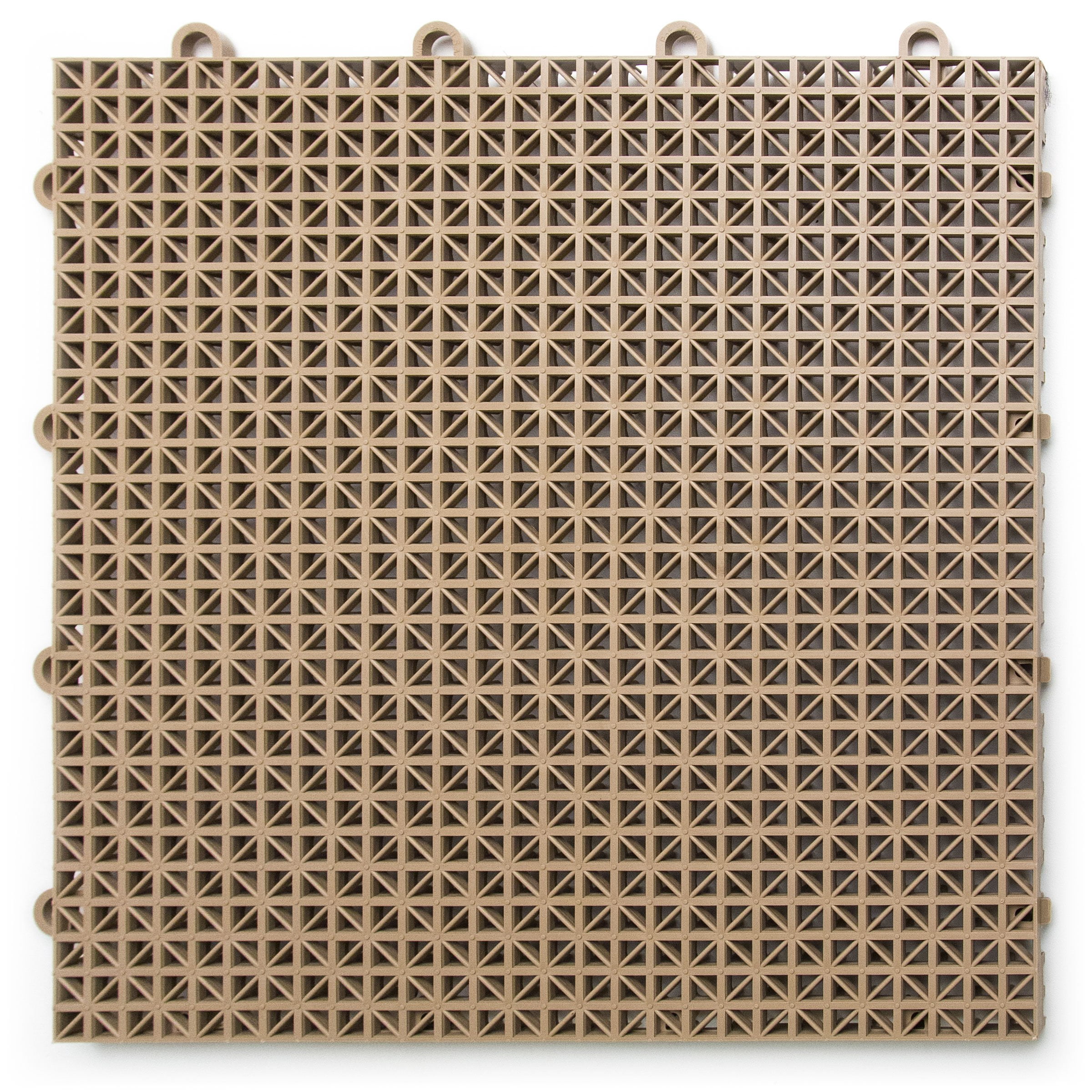 Big Floors DT24BEIG DuraGrid Extérieur Modulaire Emboîtable Multi-Usage Carreau de Terrasse en Plastique, Lot de 24, Beige