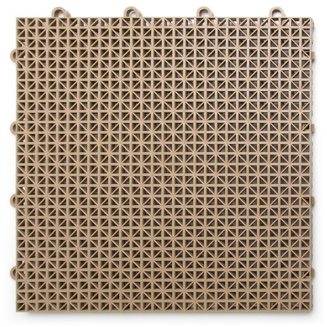 Big Floors DT24BEIG DuraGrid Extérieur Modulaire Emboîtable Multi-Usage Carreau de Terrasse en Plastique, Lot de 24, Beige