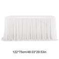 thumbnail image 3 of Kadlawus Tulles Table Skirt, Wedding Birthday Banquet Decorative Table Skirt, Ruffled Transparent Tablecloth for Party Dessert Table Decor, 3 of 6
