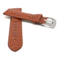 thumbnail image 2 of 20mm Mens' Alligator Style Leather Watch Band Strap, Glossy Finish, Stainless Steel Buckle, 2 of 7