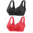 thumbnail image 2 of Timegard 2pc Wireless Bras for Women Front Closure Button Bralette Ruched Comfort Everyday Bras with Support, 2 of 3