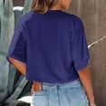 thumbnail image 4 of Plebaso Womens Cropped T-Shirts Short Sleeve Round Neck Tshirts Solid Color Casual Loose Basic Tops Tees, 4 of 6