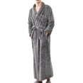 thumbnail image 1 of Mens Winter Clothes Mens Winter Lengthened Bathrobe Home Clothes Shawl Long Sleeved Robe Coat, 1 of 6