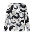 thumbnail image 4 of Pull pour Femmes Imprimé Col Rond Sweat-Shirt Ajusté Pull Décontracté Manches Longues Chemises d'Entraînement Blouse Ample, 4 of 4