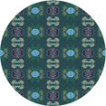 thumbnail image 1 of Ahgly Tapis Rond Lavable en Machine Intérieur Transitionnel Vert Profond, 7 Pieds Rond, 1 of 7