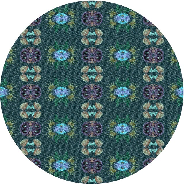 Ahgly Tapis Rond Lavable en Machine Intérieur Transitionnel Vert Profond, 7 Pieds Rond