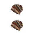 thumbnail image 4 of Maytalsory Bonnet Ethnique Style Hijab Imprimé Floral Coloré Turban Réglable Protection des Oreilles Accessoires de Style Bonnet Café Floral 2Set, 4 of 6