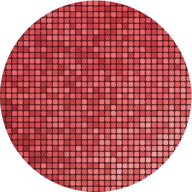 Ahgly Company Tapis Rond Lavable en Machine Intérieur Transitionnel Rouge, 3 Pieds Rond