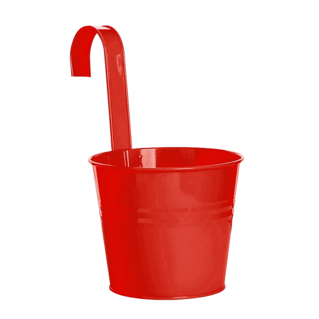 Vaidha Color Flower Bucket Tin Hanging Bucket Green Plant Flower Container Home Balcony Hanging Bucket