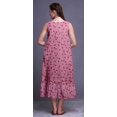 thumbnail image 2 of Bimba Rose Pâle3 Chemises de Nuit en Coton à Imprimé Artistique de Fleurs pour Femmes Robe Sans Manches Tenue de Nuit Robe Maxi X-Small, 2 of 6
